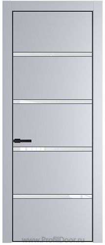 Дверь Profil Doors 23PE цвет Лайт Грей (RAL 870-01) кромка Черный матовый RAL9005 стекло Lacobel лак Классик