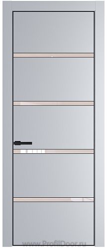 Дверь Profil Doors 23PE цвет Лайт Грей (RAL 870-01) кромка Черный матовый RAL9005 стекло Lacobel Перламутровый лак