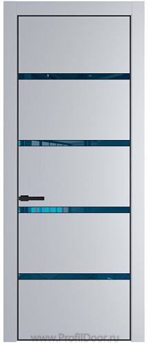 Дверь Profil Doors 23PE цвет Лайт Грей (RAL 870-01) кромка Черный матовый RAL9005 стекло Зеркало Blue