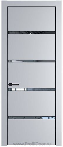 Дверь Profil Doors 23PE цвет Лайт Грей (RAL 870-01) кромка Черный матовый RAL9005 стекло Зеркало