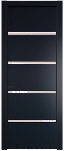 Дверь Profil Doors 23PE цвет Нэви Блу (RAL 7016) кромка Черный матовый RAL9005 стекло Lacobel Перламутровый лак