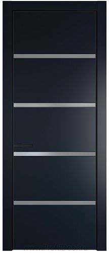 Дверь Profil Doors 23PE цвет Нэви Блу (RAL 7016) кромка Черный матовый RAL9005 стекло Lacobel Серебро Матлак