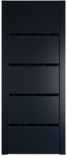 Дверь Profil Doors 23PE цвет Нэви Блу (RAL 7016) кромка Черный матовый RAL9005 стекло Неро мрамор