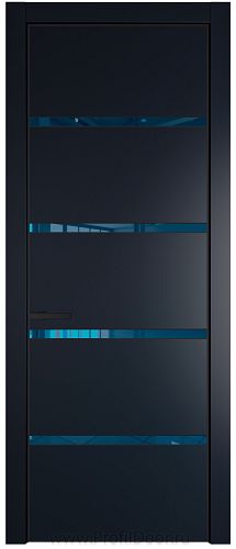 Дверь Profil Doors 23PE цвет Нэви Блу (RAL 7016) кромка Черный матовый RAL9005 стекло Зеркало Blue