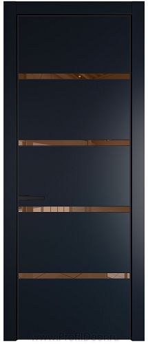 Дверь Profil Doors 23PE цвет Нэви Блу (RAL 7016) кромка Черный матовый RAL9005 стекло Зеркало Bronza