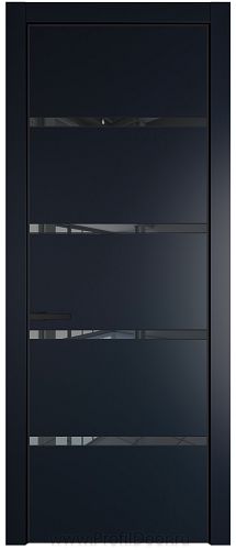 Дверь Profil Doors 23PE цвет Нэви Блу (RAL 7016) кромка Черный матовый RAL9005 стекло Зеркало Grey