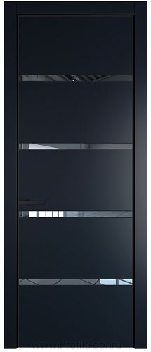 Дверь Profil Doors 23PE цвет Нэви Блу (RAL 7016) кромка Черный матовый RAL9005 стекло Зеркало