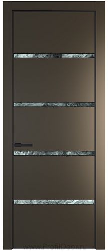 Дверь Profil Doors 23PE цвет Перламутр бронза кромка Черный матовый RAL9005 стекло Атриум серебро