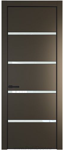 Дверь Profil Doors 23PE цвет Перламутр бронза кромка Черный матовый RAL9005 стекло Lacobel Белый лак