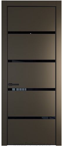 Дверь Profil Doors 23PE цвет Перламутр бронза кромка Черный матовый RAL9005 стекло Lacobel Черный лак