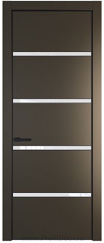 Дверь Profil Doors 23PE цвет Перламутр бронза кромка Черный матовый RAL9005 стекло Lacobel лак Классик
