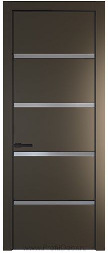 Дверь Profil Doors 23PE цвет Перламутр бронза кромка Черный матовый RAL9005 стекло Lacobel Серебро Матлак