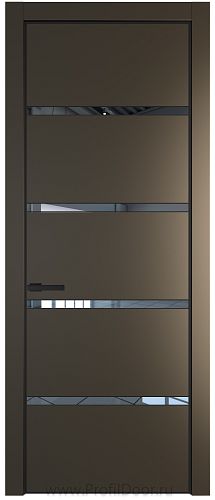 Дверь Profil Doors 23PE цвет Перламутр бронза кромка Черный матовый RAL9005 стекло Зеркало