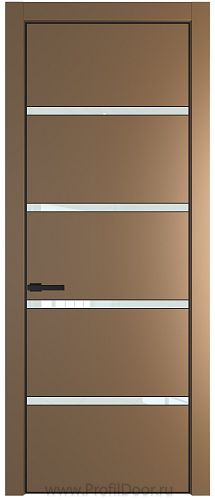 Дверь Profil Doors 23PE цвет Перламутр золото кромка Черный матовый RAL9005 стекло Lacobel Белый лак