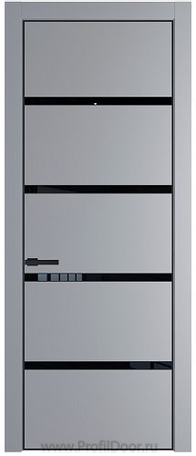 Дверь Profil Doors 23PE цвет Смоки (RAL 870-02) кромка Черный матовый RAL9005 стекло Lacobel Черный лак