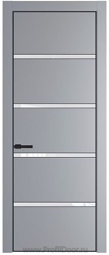 Дверь Profil Doors 23PE цвет Смоки (RAL 870-02) кромка Черный матовый RAL9005 стекло Lacobel лак Классик