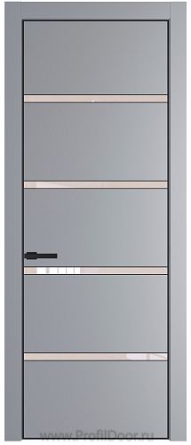 Дверь Profil Doors 23PE цвет Смоки (RAL 870-02) кромка Черный матовый RAL9005 стекло Lacobel Перламутровый лак