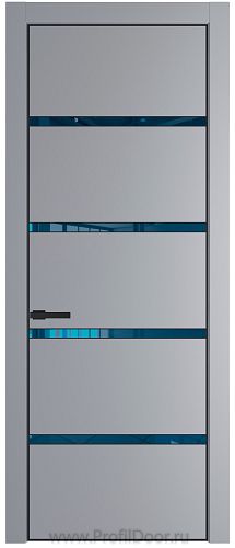 Дверь Profil Doors 23PE цвет Смоки (RAL 870-02) кромка Черный матовый RAL9005 стекло Зеркало Blue
