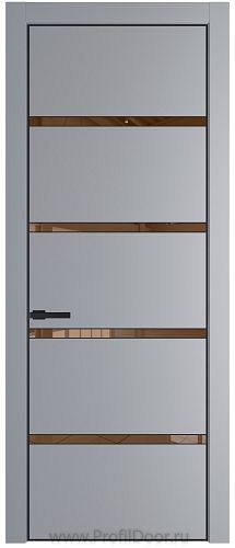 Дверь Profil Doors 23PE цвет Смоки (RAL 870-02) кромка Черный матовый RAL9005 стекло Зеркало Bronza