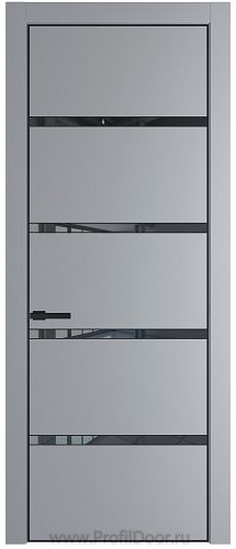 Дверь Profil Doors 23PE цвет Смоки (RAL 870-02) кромка Черный матовый RAL9005 стекло Зеркало Grey