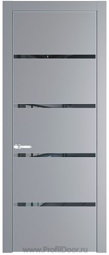 Дверь Profil Doors 23PE цвет Смоки (RAL 870-02) кромка Серебро стекло Зеркало Grey