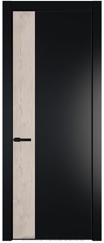 Дверь Profil Doors 24PE цвет Блэк кромка Черный матовый RAL9005 вставка Каштан Светлый