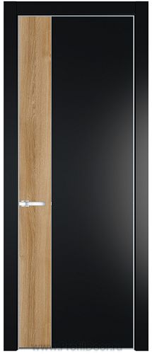Дверь Profil Doors 24PE цвет Блэк кромка Серебро вставка Дуб Карамель