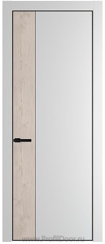 Дверь Profil Doors 24PE цвет Крем Вайт (RAL 120-02) кромка Черный матовый RAL9005 вставка Каштан Светлый