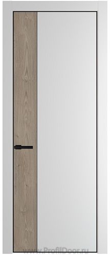 Дверь Profil Doors 24PE цвет Крем Вайт (RAL 120-02) кромка Черный матовый RAL9005 вставка Каштан Темный