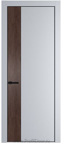 Дверь Profil Doors 24PE цвет Лайт Грей (RAL 870-01) кромка Черный матовый RAL9005 вставка Дуб Тобакко