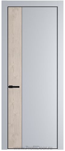 Дверь Profil Doors 24PE цвет Лайт Грей (RAL 870-01) кромка Черный матовый RAL9005 вставка Каштан Светлый