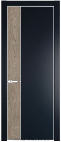 Дверь Profil Doors 24PE цвет Нэви Блу (RAL 7016) кромка Серебро вставка Каштан Темный