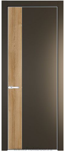 Дверь Profil Doors 24PE цвет Перламутр бронза кромка Серебро вставка Дуб Карамель