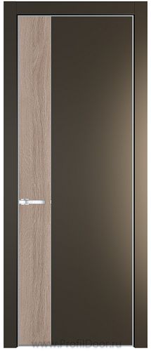 Дверь Profil Doors 24PE цвет Перламутр бронза кромка Серебро вставка Дуб Сонома