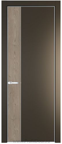 Дверь Profil Doors 24PE цвет Перламутр бронза кромка Серебро вставка Каштан Темный