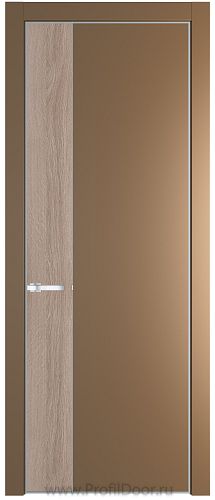 Дверь Profil Doors 24PE цвет Перламутр золото кромка Серебро вставка Дуб Сонома