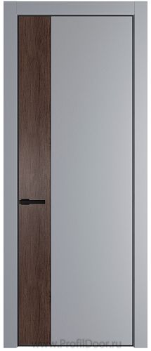 Дверь Profil Doors 24PE цвет Смоки (RAL 870-02) кромка Черный матовый RAL9005 вставка Дуб Тобакко