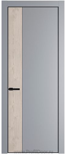 Дверь Profil Doors 24PE цвет Смоки (RAL 870-02) кромка Черный матовый RAL9005 вставка Каштан Светлый