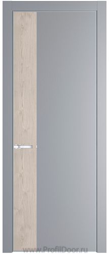 Дверь Profil Doors 24PE цвет Смоки (RAL 870-02) кромка Серебро вставка Каштан Светлый