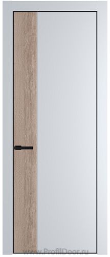 Дверь Profil Doors 24PE цвет Вайт (RAL 110 96 02) кромка Черный матовый RAL9005 вставка Дуб Сонома