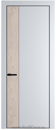 Дверь Profil Doors 24PE цвет Вайт (RAL 110 96 02) кромка Черный матовый RAL9005 вставка Каштан Светлый