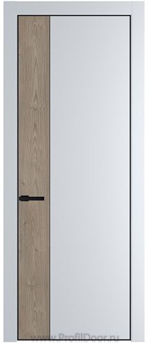 Дверь Profil Doors 24PE цвет Вайт (RAL 110 96 02) кромка Черный матовый RAL9005 вставка Каштан Темный