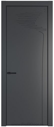 Дверь Profil Doors 25PE цвет Графит (Pantone 425С) кромка Черный матовый RAL9005