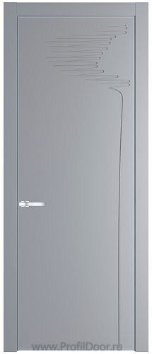 Дверь Profil Doors 25PE цвет Смоки (RAL 870-02) кромка Серебро