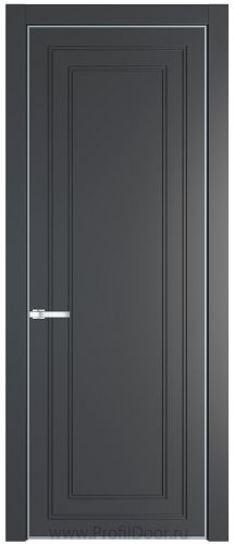 Дверь Profil Doors 26PE цвет Графит (Pantone 425С) кромка Серебро