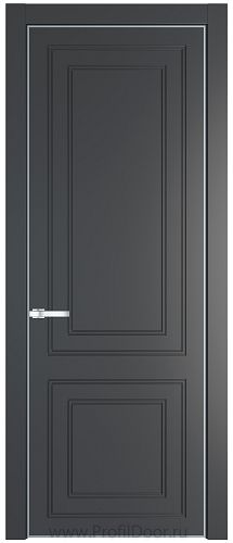 Дверь Profil Doors 27PE цвет Графит (Pantone 425С) кромка Серебро
