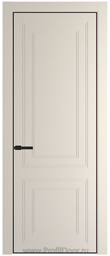 Дверь Profil Doors 27PE цвет Кремовая Магнолия (RAL 120-04) кромка Черный матовый RAL9005
