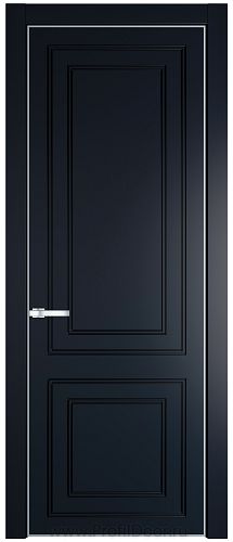 Дверь Profil Doors 27PE цвет Нэви Блу (RAL 7016) кромка Серебро