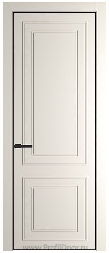 Дверь Profil Doors 27PE цвет Перламутр белый кромка Черный матовый RAL9005