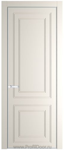 Дверь Profil Doors 27PE цвет Перламутр белый кромка Серебро